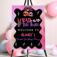 Bad Two The Bone 2nd Birthdayパーティーウェルカムサイン