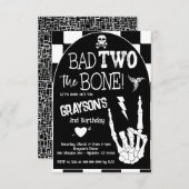 Bad TWO the Bone 2nd Birthdayパーティー 招待状 (正面/裏面)
