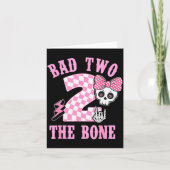 Bad Two The Bone Birthday 2 Years Old Nk Checkered カード (正面)