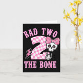 Bad Two The Bone Birthday 2 Years Old Nk Checkered カード (黄色い花)