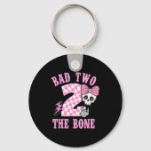 Bad Two The Bone Birthday 2 Years Old Nk Checkered キーホルダー (正面)
