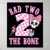 Bad Two The Bone Birthday 2 Years Old Nk Checkered ポスター (正面)