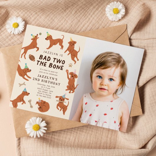 Bad Two The Bone Dogs 2nd Birthdayパーティー写真 招待状