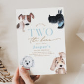 Bad TWO the Bone Puppy Birthday Invitation 招待状