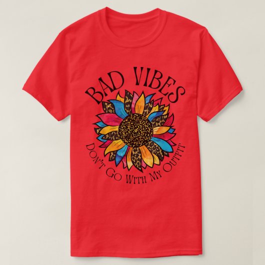 Bad Vibes Don't Go With My Outfit Retro Leopard Su Tシャツ (デザイン正面)