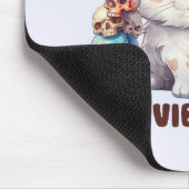 Bad Vibes Only – 激しい猫とスカルゴシックデザイン マウスパッド (コーナー)