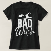 Bad Witch Funny Halloween Party Couples Costume Lo Tシャツ (デザイン正面)