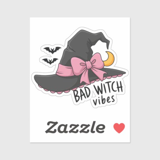 Bad Witch Vibes - かわいい魔女の帽子 シール (シート)