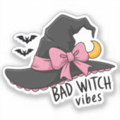 Bad Witch Vibes - かわいい魔女の帽子 シール (正面)