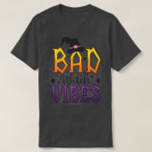 Bad Witch Vibes Spooky Witchcrafts Skeleton Peace Tシャツ (デザイン正面)