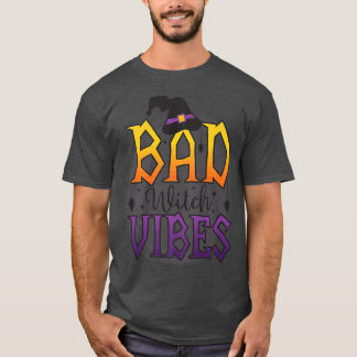 Bad Witch Vibes Spooky Witchcrafts Skeleton Peace Tシャツ