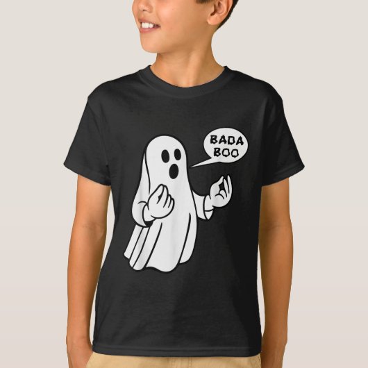 Bada Boo Italian Ghost Funny Halloween T-shirt_1.p Tシャツ (正面)