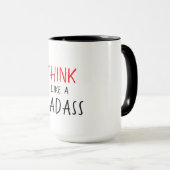 BADASSおもしろいなMUG_THINKはBADASSを好みます マグカップ (正面右)