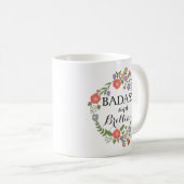 Badassおよび華麗でおもしろいなヒップスターのユーモアの花柄 コーヒーマグカップ (正面右)