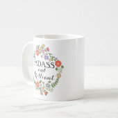 Badassおよび華麗でおもしろいなヒップスターのユーモアの花柄 コーヒーマグカップ (正面左)