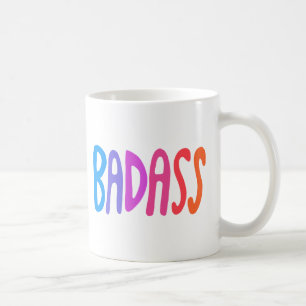 BADASSかわいいカラフルおもしろいレタリング コーヒーマグカップ
