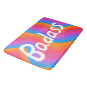 BADASSとカラフルカッコいいおもしろいストライプ バスマット (アングル)
