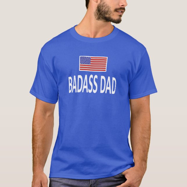BADASSのパパの米国旗 Tシャツ (正面)
