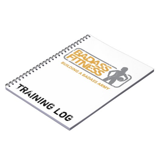 Badassのフィットネスの訓練の丸太か食糧日記 ノートブック (左側)