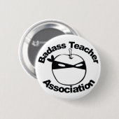 Badassの先生連合-忍者のAppleピン 缶バッジ (正面&裏面)