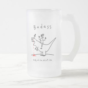 Badassの恐竜の人 フロストグラスビールジョッキ
