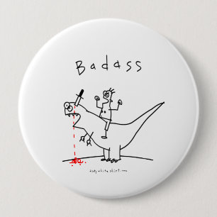 Badassの恐竜の人 缶バッジ