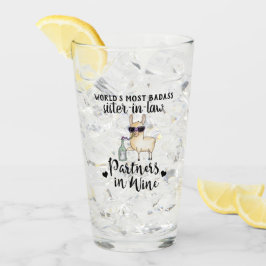 BADASSの義理の姉妹のパートナーWine Llama おもしろい タンブラーグラス