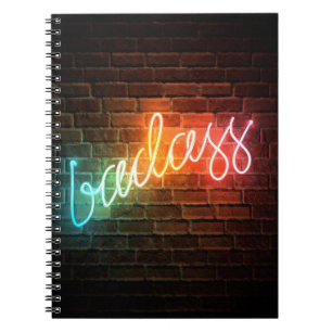 Badassの虹のネオンサイン ノートブック