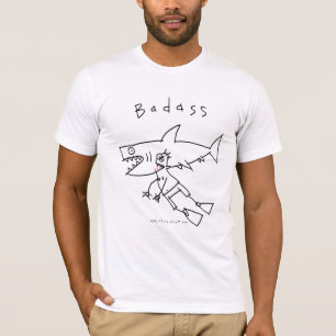 Badassの鮫の人 Tシャツ
