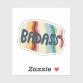 BADASSカラフルおもしろいハンドレタリングストライプ シール (シート)