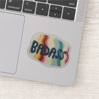 BADASSカラフルおもしろいハンドレタリングストライプ