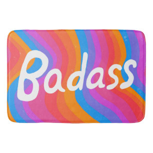 BADASSカラフル &カッコいいおもしろいストライプ バスマット