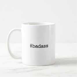 #Badassタイプライター黒文字 コーヒーマグカップ
