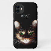 Badass猫-緑の瞳 Case-Mate iPhoneケース (裏面)