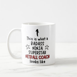 Badass、忍者、スーパースター、Netballコーチ コーヒーマグカップ