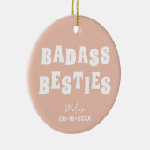 Badass Bestiesのブおもしろいリーデズメイドの好意の写真ギフト セラミックオーナメント (右)