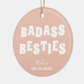 Badass Bestiesのブおもしろいリーデズメイドの好意の写真ギフト セラミックオーナメント (左)