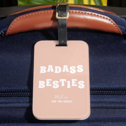 Badass Bestiesのブおもしろいリーデズメイドの好意の写真ギフト ラゲッジタグ (正面インサイチュ2)
