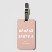 Badass Bestiesのブおもしろいリーデズメイドの好意の写真ギフト ラゲッジタグ (正面縦)