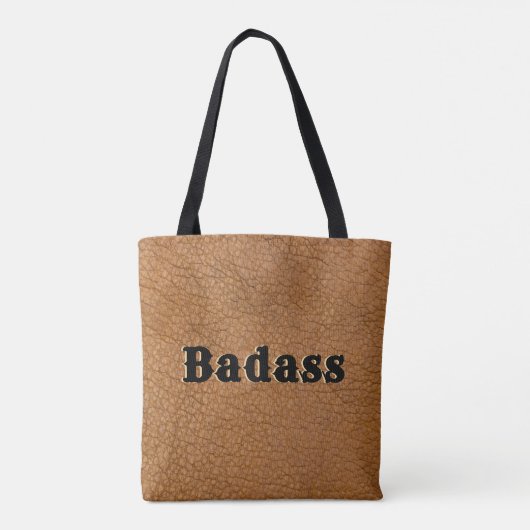 Badass Brown Faux Rawhide Western Look Tote トートバッグ (裏面)