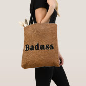 Badass Brown Faux Rawhide Western Look Tote トートバッグ (クローズアップ)