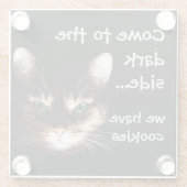 Badass Cats - 「Dark Side has Cookie」(ダークサイドにクッキーがあ ガラスコースター (裏面)