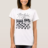 Badass Cheer Moms Club Retro Groovy Megaphone Star Tシャツ (正面)