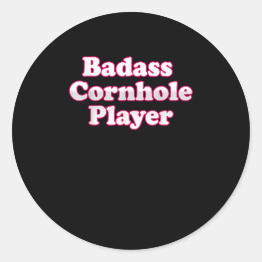 Badass Cornhole Player Cornhole for Player ラウンドシール (正面)