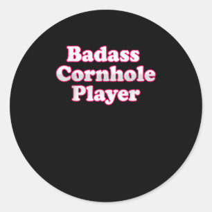 Badass Cornhole Player Cornhole for Player ラウンドシール
