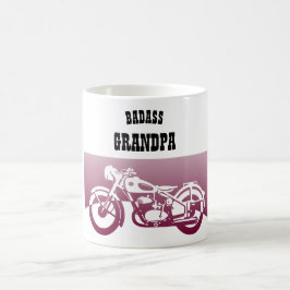 BADASS GRANDPA – 祖父バイクもしくは自転車に乗る人バイクのギフト コーヒーマグカップ