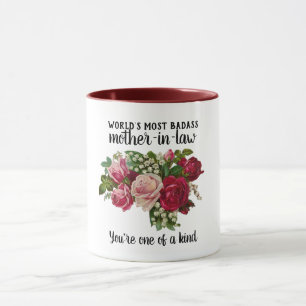 BADASS Mother-In-Law Gift – 親切なバラの1つ マグカップ