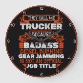 Badass Trucker：公式タイトルではない ラージ壁時計 (正面)