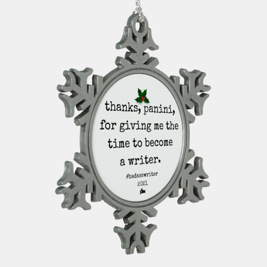 badasswritersツリーオーナメント感謝してい-, panini スノーフレークピューターオーナメント (左)