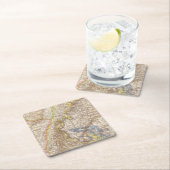 Badenドイツの地図書の地図 スクエアペーパーコースター (インサイチュ)